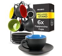 MIAMIO - Juego De Tazas De Cafe - 6 tazas de 175 ml Tazas de Cappuccino - Juego tazas de cafe Capuchino Taza Cafe - Colección Le Papillon (Mixto)