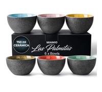 MIAMIO - Juego de 6 cuencos (750 ml), cuencos para cereales - Colección Las Palmitas