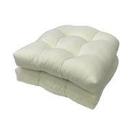 MIAOMI Cojines para Sillón, Juego de 2 Cojines de Mimbre para Sillas de Interior y Exterior Cojines de Asiento Capitoné Muebles de Mimbre para Patio Cojines(Off White)