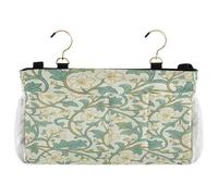 miaozhen Bolsillo de noche para colgar en el dormitorio, bolsa de almacenamiento para cabeceros/literas, diseño de flor de pera blanca William Morris, organizador colgante para cama