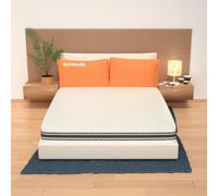miasuite i sogni italiani Cabrio Colchón Matrimonial 160x200, Alto 30 cm Retirable Ortopédico con Dispositivo Médico, con Losa en Memoria Espuma da 7 cm, a 9 Zona, Blanco