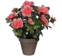 Mica azalea artificial melocotÓn en tiesto gris Ø11,5cmx27xØ20cm
