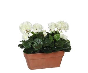 Mica decorations planta decorativa cerámica blanco amarillo pvc geran