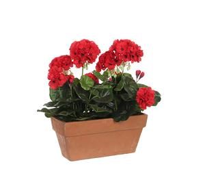 Mica decorations planta decorativa cerámica rojo pvc (29 x 13 x 40 cm