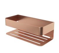 Mice - Elegante jabonera Frontal para Ducha/Bañera/Lavabo/Fregadero - Fabricada en Acero Inoxidable - Sistema de fijación Mediante Tornillos (Oro Rosa Cepillado)