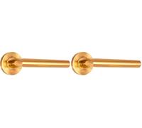 Micel - 05651 - Juego de Manilla con Roseta (53 mm) y Maneta de ángulo recto, Material acero inoxidable, Color dorado PVD, 148 x 53 x 70 mm (Paquete de 2)
