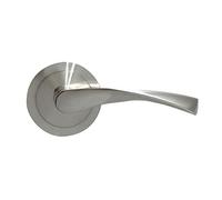 MICEL Juego de manilla 07082 – Roseta ancha 65 mm, maneta de aluminio, níquel satinado
