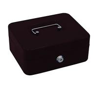 MICEL Caja de caudales 13396 con llave, asa de acero, bandeja organizadora, negro 200×160×90 mm