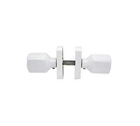 MICEL - 68012 - Pomo para puerta, en Aluminio, Color blanco, Juego completo para una puerta, 80 x 39 mm