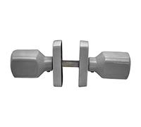 MICEL - 68014 - Pomo para puerta, en Aluminio, Color plata, Juego completo para una puerta, 80 x 39 mm