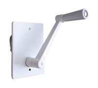 MICEL - Torno de persiana para empotrar PR27 - 40 kg, acero blanco, con manivela
