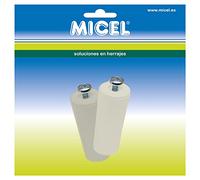 MICEL - 91777 - Tope para persiana enrollable, 2 unidades, incluye tornillo de metal de métrica 6, de Plástico Marfil, 40 x 20 mm.