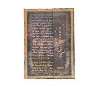 Michelangelo, Handwriting (Embellished Manuscripts Collection) Midi 12-month Horizontal Hardback Dayplanner 2025 (Wrap Closure): tydzień na dwóch stronach, zamykany na magnes, papier 100 gsm