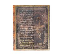 Michelangelo, Handwriting (Embellished Manuscripts Collection) Ultra 12-month Vertical Hardback Dayplanner 2025 (Wrap Closure): tydzień na dwóch stronach, zamykany na manes, papier 100 gsm