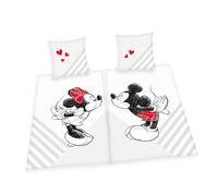 Mickey & Minnie - Juego de Ropa de Cama (2 Unidades, 70 x 90 cm, 140 x 200 cm, 100% algodón, 2 Unidades)