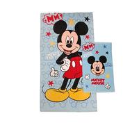 Mickey Mouse Disney - Toallas de baño de Esponja, Juego de 2 Toallas de baño, Toalla de Cara, Toalla de bidé, Azul, algodón, 100%, Producto Oficial