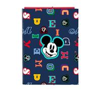 MICKEY MOUSE Only One - Carpeta Folio con 3 Solapas, Ideal para Niños de Diferentes Edades, Cómoda y Versátil, Calidad y Resistencia, 26x36.5 cm, Color Azul marino