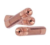 Micpointik 10 boquillas de gas de cobre M6 para antorcha MB-15AK MIG MAG, punta de contacto precisa de 0,6/0,8/1,0/1,2 mm, resistente al calor para soldadura estable, procesamiento de metal (0,6 mm)
