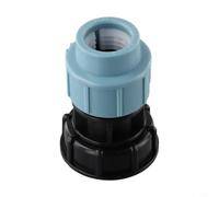 Micpointik IBC Fitting S60x6 a PE Adaptador recto para uso de agua de lluvia y sistemas de riego, estable, duradero, 20 mm, 25 mm, 32 mm, tamaño de conexión azul (salida recta 32 mm)