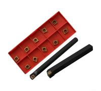 Micpointik Juego de 2 soportes de cincel giratorio SCLCR 1010H06 y S10K-SCLCR06 de aleación de acero con 10 placas de corte de carburo CCMT060204 para torneado interno en torno CNC