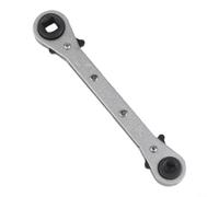 Micpointik Llave de carraca de doble cabeza para refrigeración de acero al carbono, cromada para mantenimiento de HVAC, 4 tamaños 1/4" 3/8" 5/16" 3/16", herramienta compacta (Flat-White)