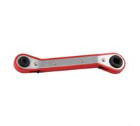 Micpointik Llave de carraca de doble cabeza para refrigeración de acero al carbono, cromada para mantenimiento HVAC, 4 tamaños 1/4" 3/8" 5/16" 3/16", herramienta compacta (rojo end)