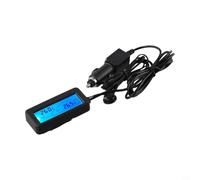 Micpointik Termómetro digital LCD de 12 V para coche, medidor de temperatura interior y exterior, con cable de sensor, color negro, para coches, camiones, caravanas, indicador de temperatura de -20 °C