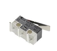Micro interruptor de fin de carrera, botón pulsador momentáneo, 1A, 125V AC, interruptor de ratón, 3 pines, mango largo, brazo de palanca de rodillo SPDT, 10 unidades (Bent foot-3)