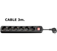 Microconnect gru0063b base múltiple 3 m 6 salidas ac interior negro