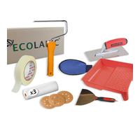 MICROLANIC - Kit de Herramientas para aplicar Microcemento - 5 Piezas: Cinta, Llana, Espátula, Rodillo con 3 Recambios, y Gaveta
