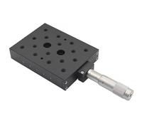 Micrómetro de etapa lineal manual, desplazamiento de rodamiento, desplazamiento, desplazamiento, 25 mm, tamaño de plataforma de 101,6 x 76,2 mm, para posicionamiento mecánico/inspección