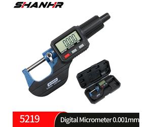 Micrómetro Digital SHANHR 0-25mm 0.001mm de Precisión, Micrómetro Exterior Electrónico con Yunque de Carburo, Herramienta de Medición 0-25mm