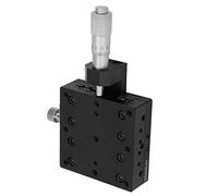 Micrómetro lineal, etapa precisión manual 60x60 mm, herramienta medición industrial profesional, conversión exacta para laboratorios, talleres y control calidad