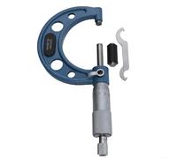Micrómetro para medir el diámetro exterior con escala de rosca, material de acero al carbono y tope de trinquete para un uso preciso y repetible (25-50 mm)
