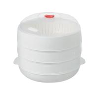 Microondas para verduras con tapa y bandeja, vaporera para microondas, cuenco calefactor para platos, comidas, albóndigas, pasta, maíz, tocino, carne de patata