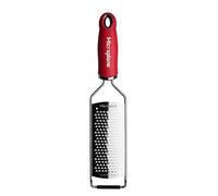 Microplane Rallador de Cocina Grueso para Queso, Zanahoria, Jengibre, Coco, nueces y rábano Picante en Rojo con Hoja de Acero Inoxidable - Fabricado en Estados Unidos
