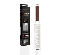Microplane Serie Master Zester Rallador, Acero Inoxidable y Madera, Marrón, 30.94x4.01x1.60 cm