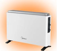MIDEA Convector Radiador Electrico Bajo Consumo | 2000W | Calefactor Electrico con Termostato Regulable, Estufa eléctrica con 3 Niveles de Potencia, Emisor Térmico con Protección de Sobrecalentamiento