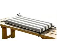Miecoae Cojin para Banco Exterior Impermeable 80% de Madera Baul Madera Zapatero Rayas, Cojines para Sillones, Grueso 5cm, Colchoneta para Banco de Jardín Interior(Gris Blanco,190x40 cm 75x16 in)