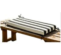 Miecoae Cojin para Banco Exterior Impermeable 80% de Madera Baul Madera Zapatero Rayas, Cojines para Sillones, Grueso 5cm, Colchoneta para Banco de Jardín Interior(Negro Blanco,40x40 cm 16x16 in)