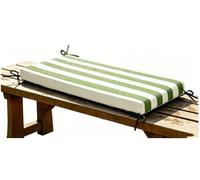 Miecoae Cojin para Banco Exterior Impermeable 80% de Madera Baul Madera Zapatero Rayas, Cojines para Sillones, Grueso 5cm, Colchoneta para Banco de Jardín Interior(Verde Blanco,120x50 cm 47x20 in)