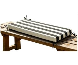 Miecoae Cojin para Banco Exterior Impermeable 80% de Madera Baul Madera Zapatero Rayas, Cojines para Sillones, Grueso 5cm, Colchoneta para Banco de Jardín Interior(Negro Blanco,40x40 cm 16x16 in)