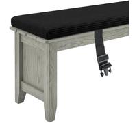 Miecoae Cojin para Banco Exterior Interior Pana de Madera Baul Madera Zapatero Rayas, Cojines para Sillones, Grueso 5cm, Colchoneta para Banco de Jardín Interior(Negro,60x30 cm 24x12 in)