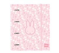 Safta Carpeta equipada 4 anillas MIFFY Flores – DIN A4 30 mm