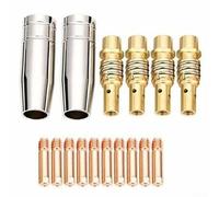 MIG - Kit de consumibles de antorcha MB15 15AK con boquilla de gas y soporte de punta para cable de 0.8 mm, 0.0 mm, 2 mm, repuestos de gas inerte de metal para soldadura industrial (0.8 mm)