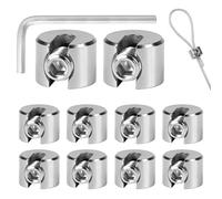 MIGUBIGU 10 PCS Abrazadera de Cable de Acero Inoxidable 4 mm M8, Abrazaderas Metalicas con Llave Inglesa, Clips de Alambre para Fijación de Cables de Acero y Cables