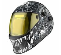 MIGVAN Careta Soldar Automática 0,1 ms oscurecimiento automático - Máscara Soldar True-Color, 100×82 mm, Solar y batería, DIN 4/5-9/9-13 - Careta de Soldar MIG TIG MMA ARC Esmerilado H22