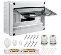 Miiepls Caja Cuadro Electrico Superficie，12 Modulos,Caja de Fusibles IP65 | Prueba de Agua con Bloque de Terminales, Carril DN, Caja Conexiones Electricas para Jardín o Exteriores