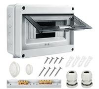 Miiepls Caja Cuadro Electrico Superficie，8 Modulos | Caja de Fusibles IP65 a Prueba de Agua con Bloque de Terminales, Carril DN, Caja Conexiones Electricas para Jardín