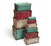 MIJOMA Cajas de regalo resistentes y cajas de almacenamiento con diseño de contenedor de barcos - Cajas organizadoras de estilo industrial (10)